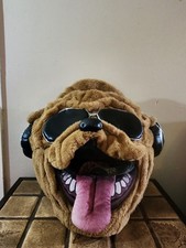 DJ Dog Party Mask Oversized Plush Full-Head Costume Halloween Accessory - NWOT