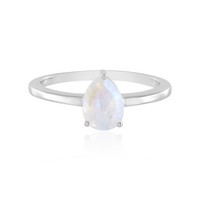 Indischer Regenbogen Mondstein Platin Plattiert Silber Ring, 0,98Ct