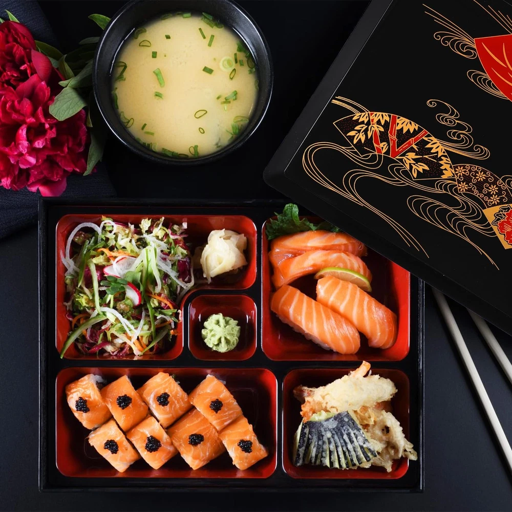 Traditional Japanese Bento Box for Adults - Sushi Tray Lunch Box