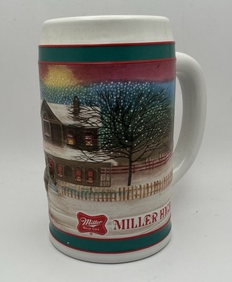 Vintage Miller High Life  To The Best Holiday Traditions  Stein Beer Mug 1985