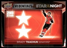 2021-22 UD Credentials #2S-6 Brady Tkachuk Star of the Night: Second Star