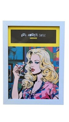Pop Comic Stil gerahmtes Wandbild in weiß leichtem Rahmen Wandbild