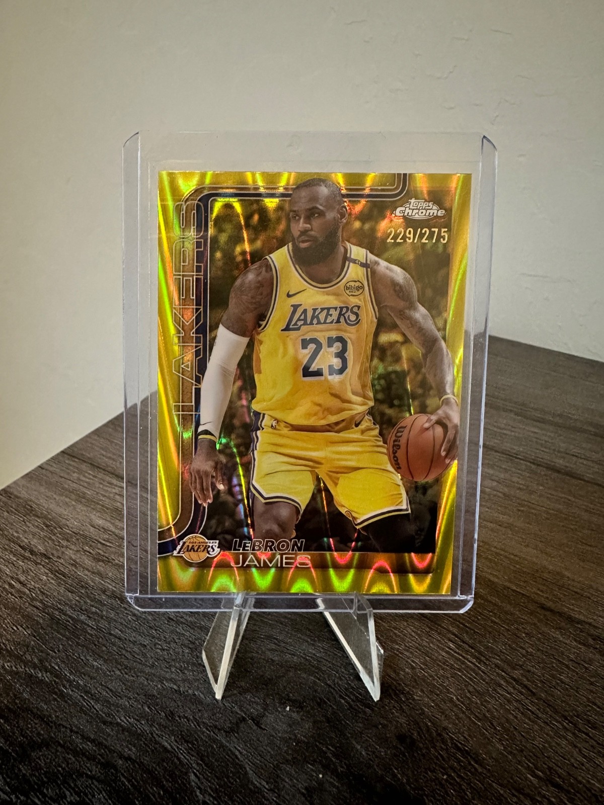 2025-26 Topps Chrome - LeBron James #127 Yellow RayWave Refractor /275