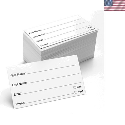 Contact Cards, 3.5x2, Set of 100, Collect Name, Phone, Email |  - Client Info...