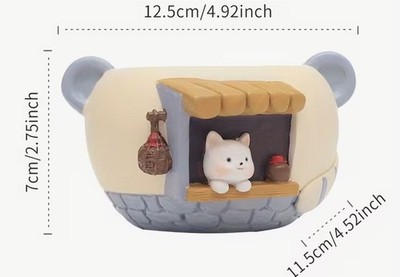 Planter Country Critters Kitty Cat House Feline Design Succulent Home Decor