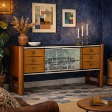 Buffet Vintage Palazzi dell'Arte Cantù Impiallacciato Noce Anni 40 Originale