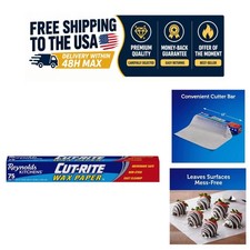 Reynolds Cut-Rite Wax Paper Roll with Built-In Cutter, 75 Sq Ft