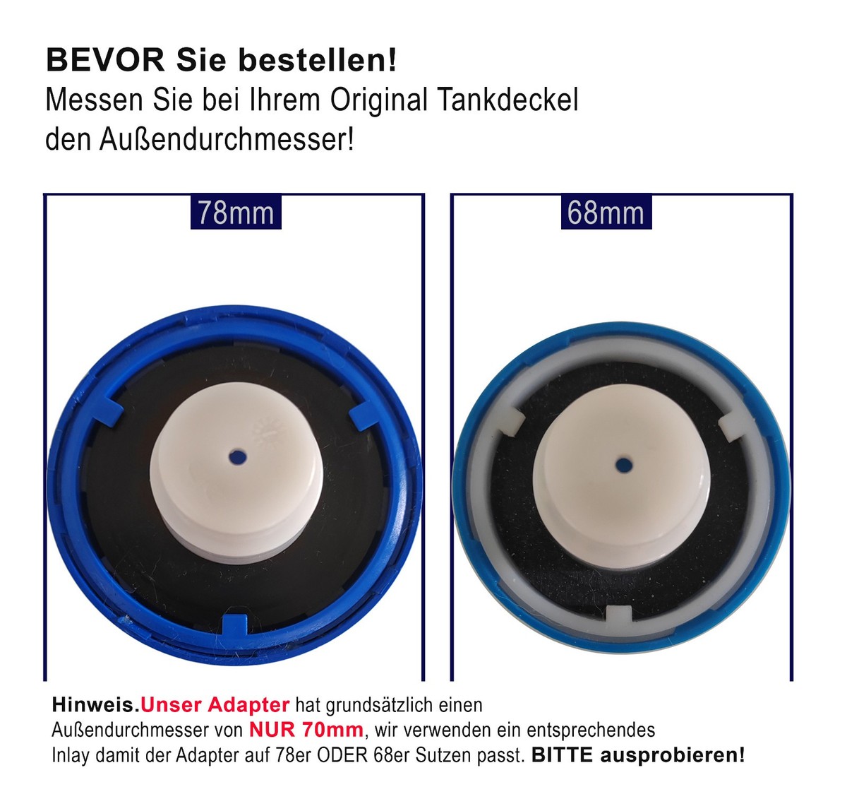 Wassertankdeckel Mit Gardena Anschluss - Blau, Für Wohnwagen