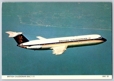 British Caledonian BAC 500 1 11 in Flight short haul Postcard