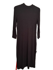 Womens Size Medium A New Day LS Mock Turtleneck Rib Knit Midi Dress Black NWT