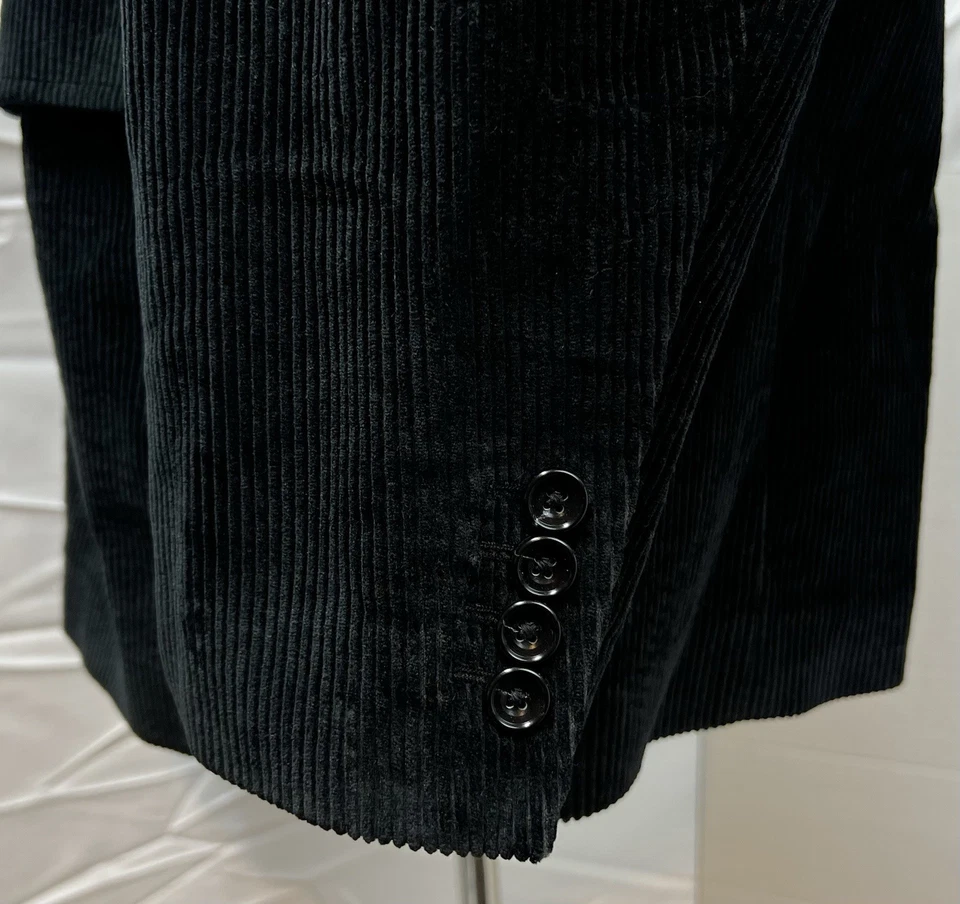 Abrigo deportivo Eddie Bauer para hombre grande negro pana chaqueta blazer vintage Foto 2 de 4