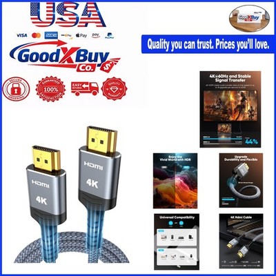 HDMI Cable 6.6 ft 4K HDMI 2.0 High-Speed with Nylon Braided Connectors for 4K...
