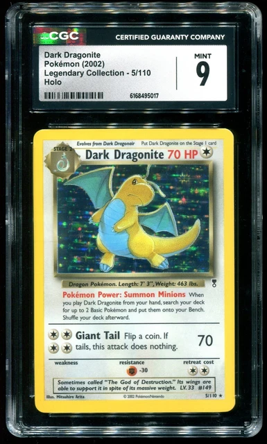 CGC 9 Dark Dragonite Holo Rare Legendary Coll. 2002 Pokemon Card #5