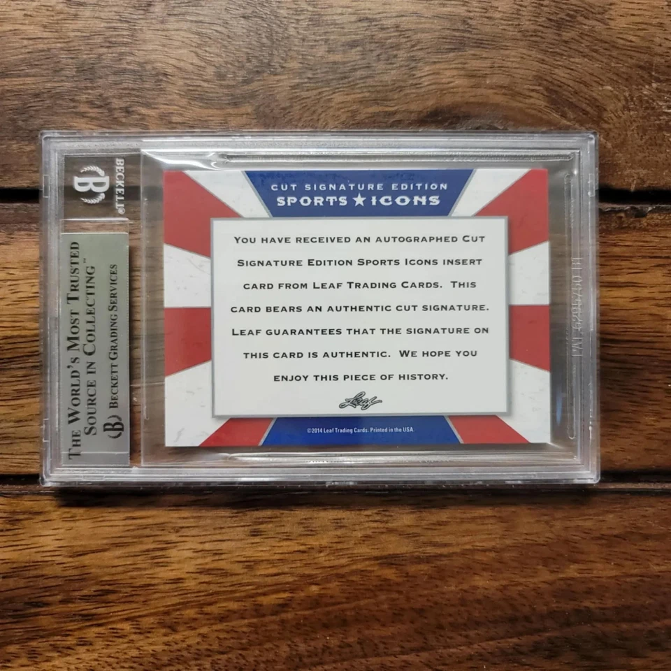 2014 Leaf Sports Icons-Waite Hoyt Cut Signature-5/6-Babe Ruth Teammate-Beckett - Image 2 of 3