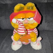 Vintage 1981 Dakin Plush Garfield PJs Pajamas Holding Pookie Teddy Bear