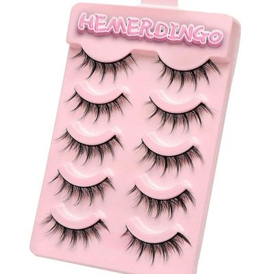 Wispy Spiky Manga Lashes,15Mm 3D Anime Cosplay False Eyelashes for Natural Look 