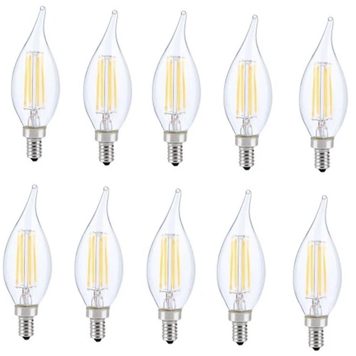 Elitco Lighting Jovi 4.11" 6W 5000K CA10 Clear Glass LED Light Bulb (Set of 10) - Picture 2 of 2