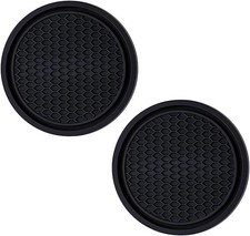 Car Cup Holder Coaster, Silicone Non-Slip Insert, Universal Fit, Black Silicone