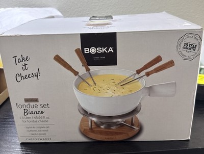 BOSKA Bianco Cheese Fondue 1 Liter White - New In Open box