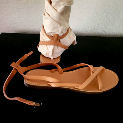 Madewell New ''Toasted Coconut'' Ankle Strap ''Strappy'' Leather Sandals Size 8.5