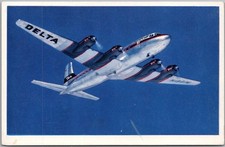 Vintage 1950s DELTA AIR LINES Advertising Postcard "DC-6 DELTALINER"