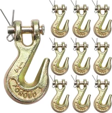 Lawei 10 Pack 1/4'' G70 Clevis Grab Hooks Forged Steel Heavy Duty for 6mm Chain