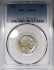 1916 Buffalo Nickel PCGS MS63 Uncirculated Early Date 5C