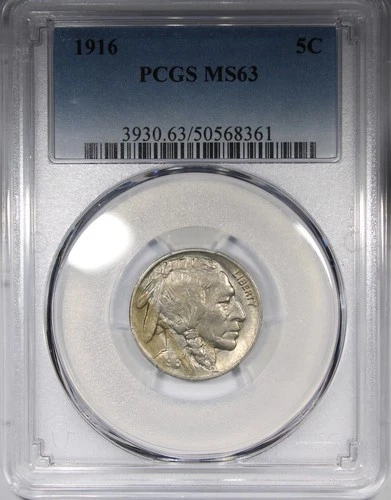 1916 Buffalo Nickel PCGS MS63 Uncirculated Early Date 5C