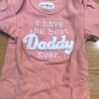 Rabbit Bear Pink Text Bodysuit One-Piece for Baby 3-6 Months Short Sleeve Dad — photo 2