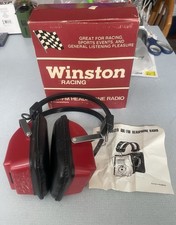 Vintage Winston Racing AM/FM Headphone Radio Earmuff  Original Box  WORKS