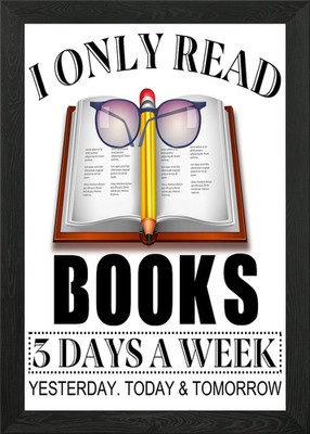 Ich lese nur Bücher 3 Tage gerahmtes Wandbild Poster Leinwanddruck Bild