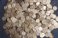 Mercury Dime Roll 50 Coins 90 Silver Worndamaged Lot E87