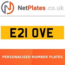 E21 OVE - LOVE - Cherished Prefix-Type Private Number Plate on Retention