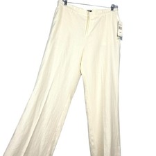 Ralph Lauren Woman Plus 16W Pants Monte Carlo English Cream Linen Lined Pockets