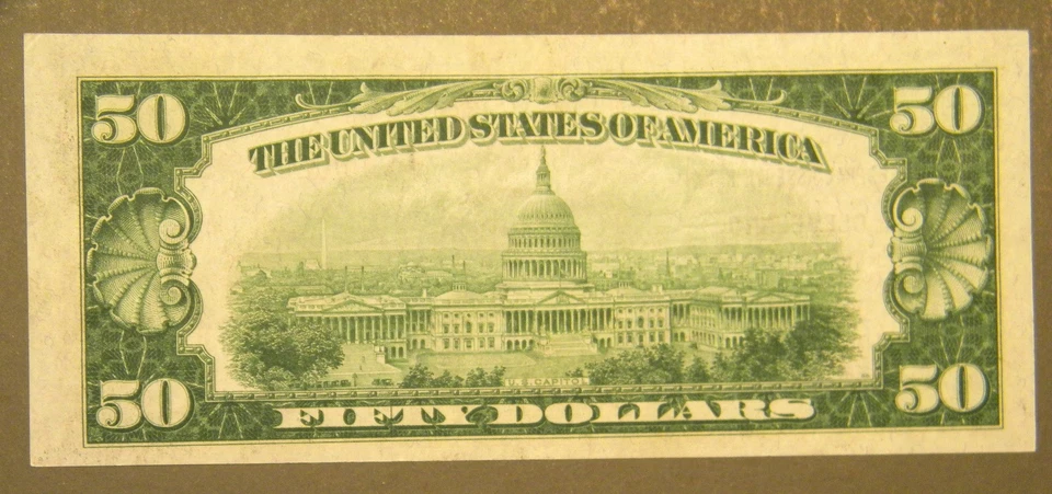 1929 U.S. $50 Federal Reserve Bank Note Cleveland Crisp Uncirculated CU - D - Image 2 of 2