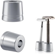 Linkidea 2 Pack Safety Razor Stand, Opening Dia 0.5" 13mm Men's Silver Grey