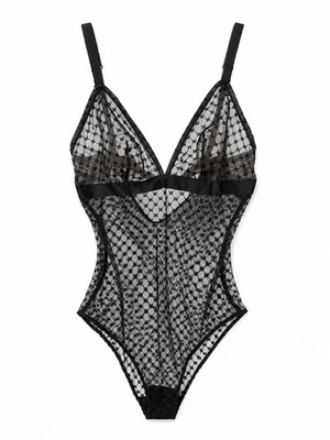 Wolford Triangle Black Bodysuit - UK 14 (L) - Image 1 of 3