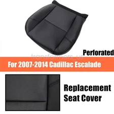 For 2007-2014 GMC Yukon XL Driver Bottom Perforated Leather Seat Cover Black