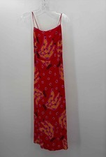 Pre-Owned Farm Rio Red Size Medium Printed Shift Midi Sleeveless Dress