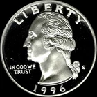 1996 S Silver Washington Quarter Deep Cameo Gem Proof