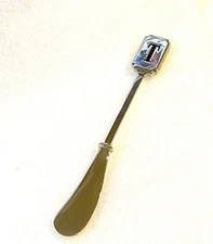 Silver Initial “T” Dessert Spreader Knife 6.5”