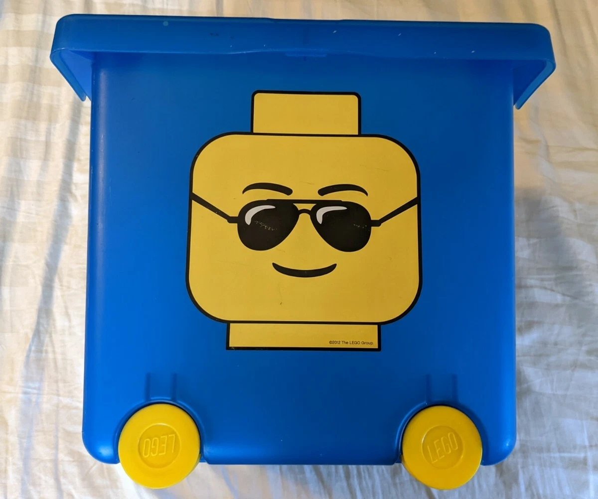 LEGO Wheeled Storage Blue Bin Tub Stacking Lid Organizer 21.5qt
