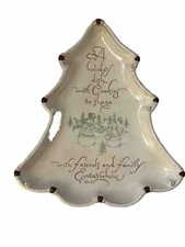 CHRISTMAS TREE SHAPED COOKIE PLATE / PLATTER FROM AMSCAN, INC. EUC 
