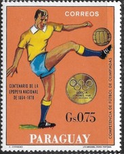 1969 PARAGUAY   WORLD FOOTBALL  in OLYMPIC GAMES 0.75cs🔥SOCCER 🔥MNH**OG VF
