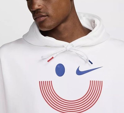 Nike Team USA Solo Swoosh Men Pullover Hoodie White Royal FN4416 