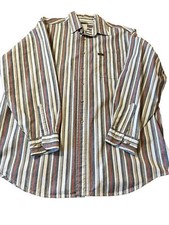 VINTAGE CARHARTT MEN'S Multicolor STRIPED BUTTON UP Cotton SHIRT SIZE L L/S