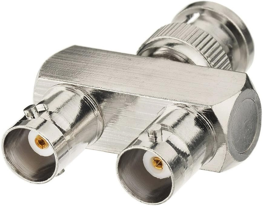 Eightwood BNC Splitter Adapter BNC Male to Dual BNC Female Tee Type 3 Way Audio 