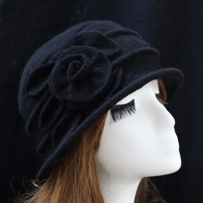 4953 Womens 1920s Look 100% Wool Beret Beanie Cloche Bucket Winter Hat Women 1920s Look Wool Beret Beanie Cloche Bucket Hat Cap  main image 3