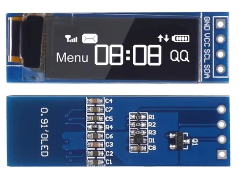 Mini OLED Display weiß - 0,91 Zoll - I2C IIC SSD1306 - 128x32 Pixel