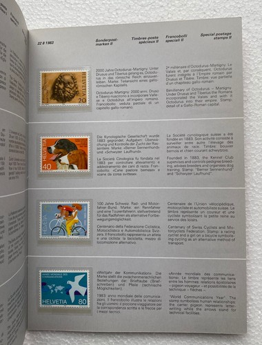 1983 Switzerland PTT Swiss Stamp Issues. Full Set in Presentation Book. MNH - Picture 3 of 9